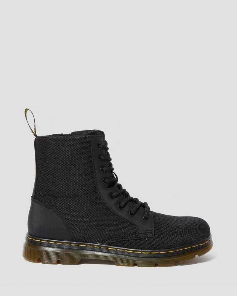 Black Dr. Martens Youth Combs Extra Tough Poly Casual Boots | SFPAB5741