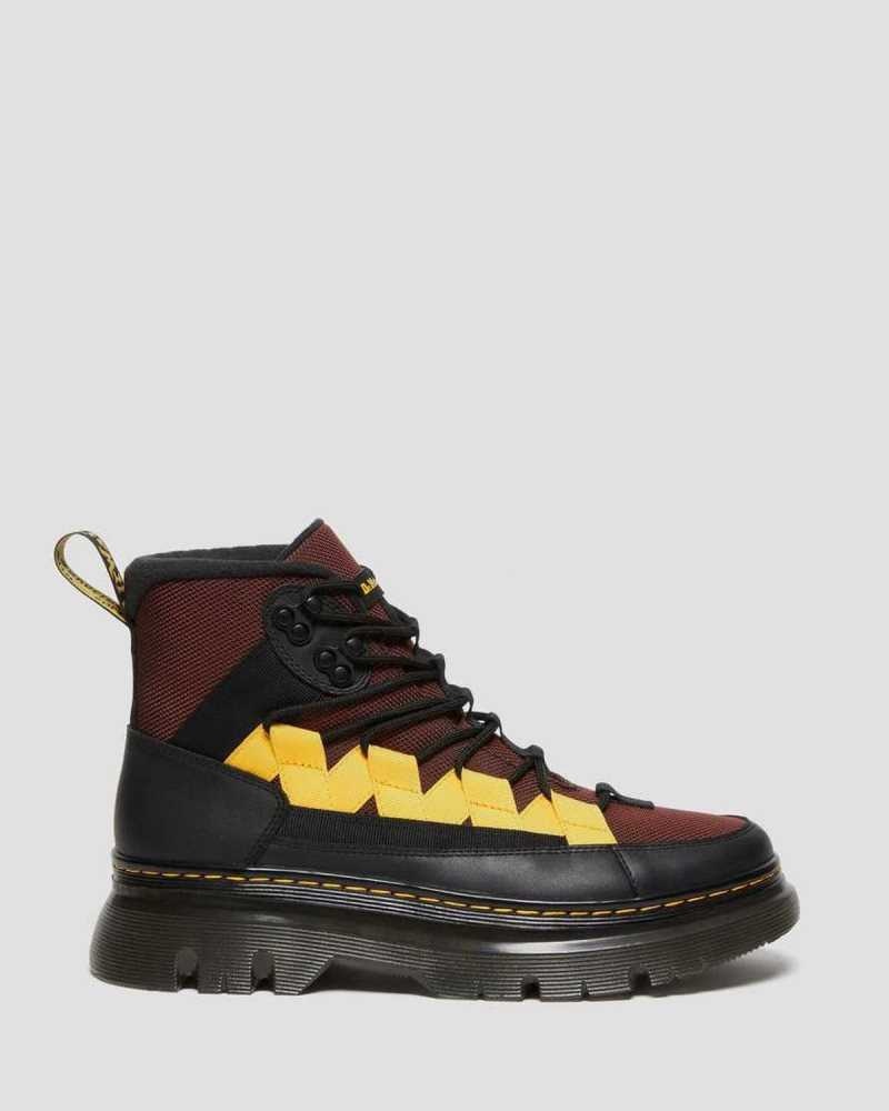 Black / Brown Dr. Martens Boury Contrast Nylon & Leather Casual Boots | HNQJX7815