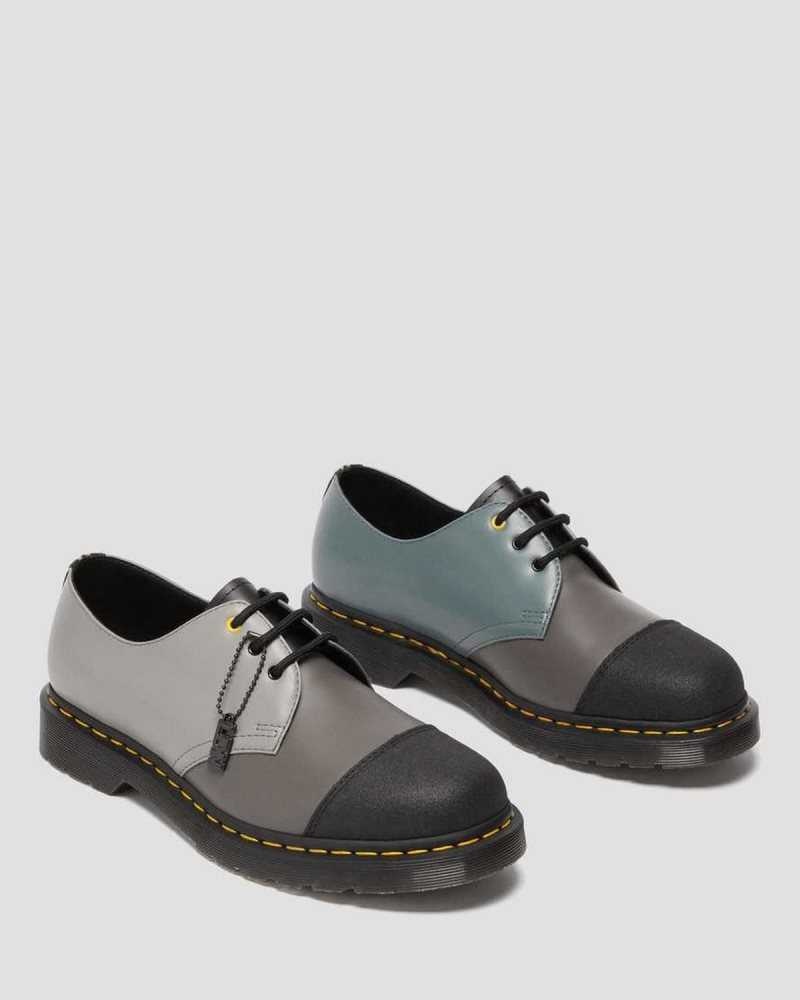 Black / Grey Dr. Martens 1461 London Smooth Leather Oxford Shoes | VQWIN1205