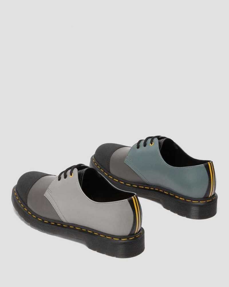 Black / Grey Dr. Martens 1461 London Smooth Leather Oxford Shoes | VQWIN1205