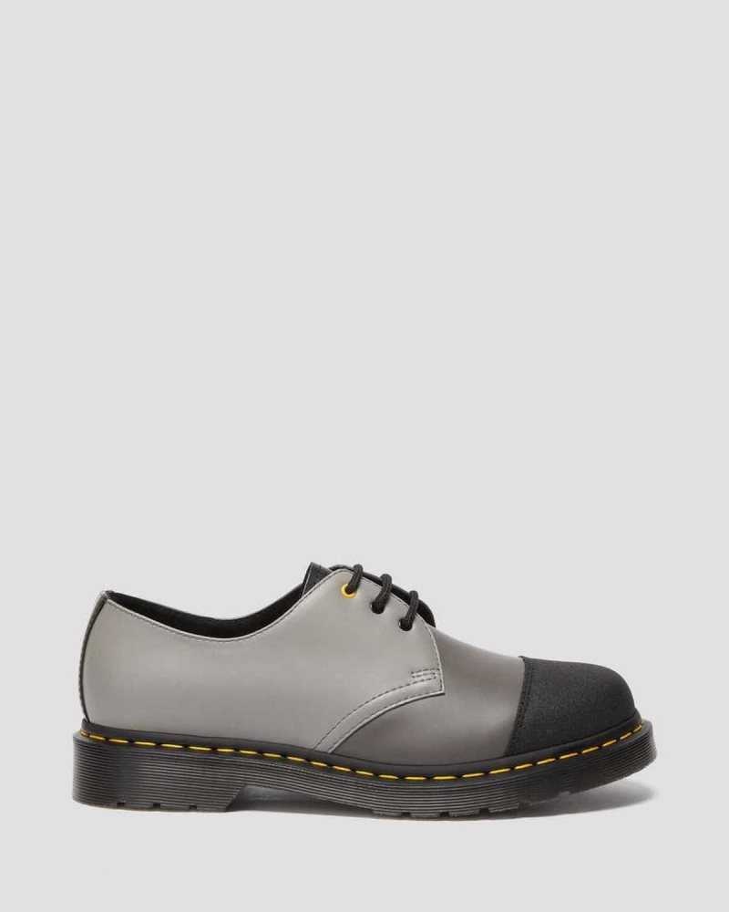 Black / Grey Dr. Martens 1461 London Smooth Leather Oxford Shoes | VQWIN1205