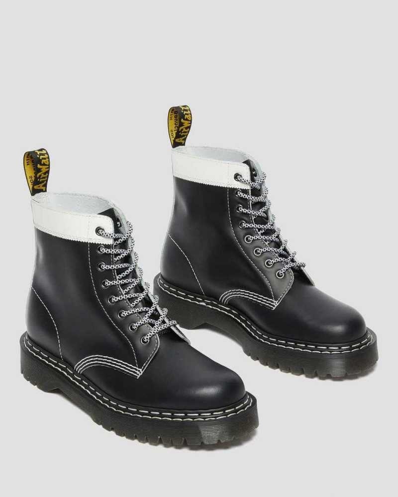 Black / White Dr. Martens 1460 Pascal Bex Leather Contrast Lace Up Boots | UBQSK4958