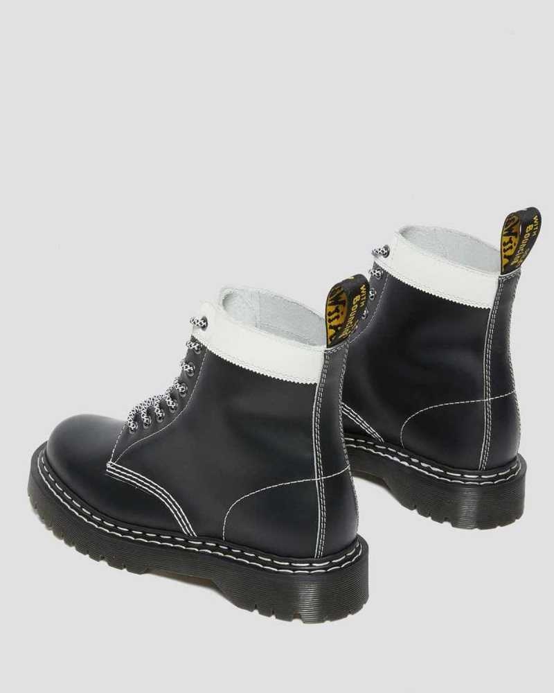 Black / White Dr. Martens 1460 Pascal Bex Leather Contrast Lace Up Boots | UBQSK4958