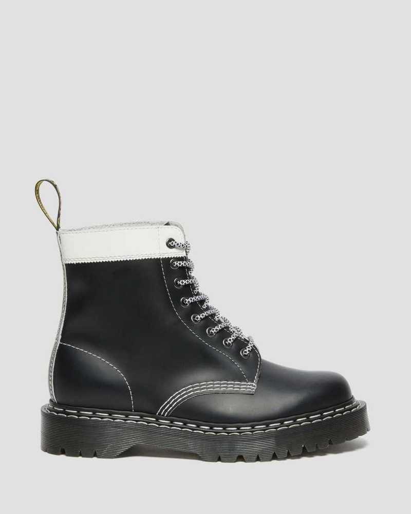 Black / White Dr. Martens 1460 Pascal Bex Leather Contrast Lace Up Boots | UBQSK4958