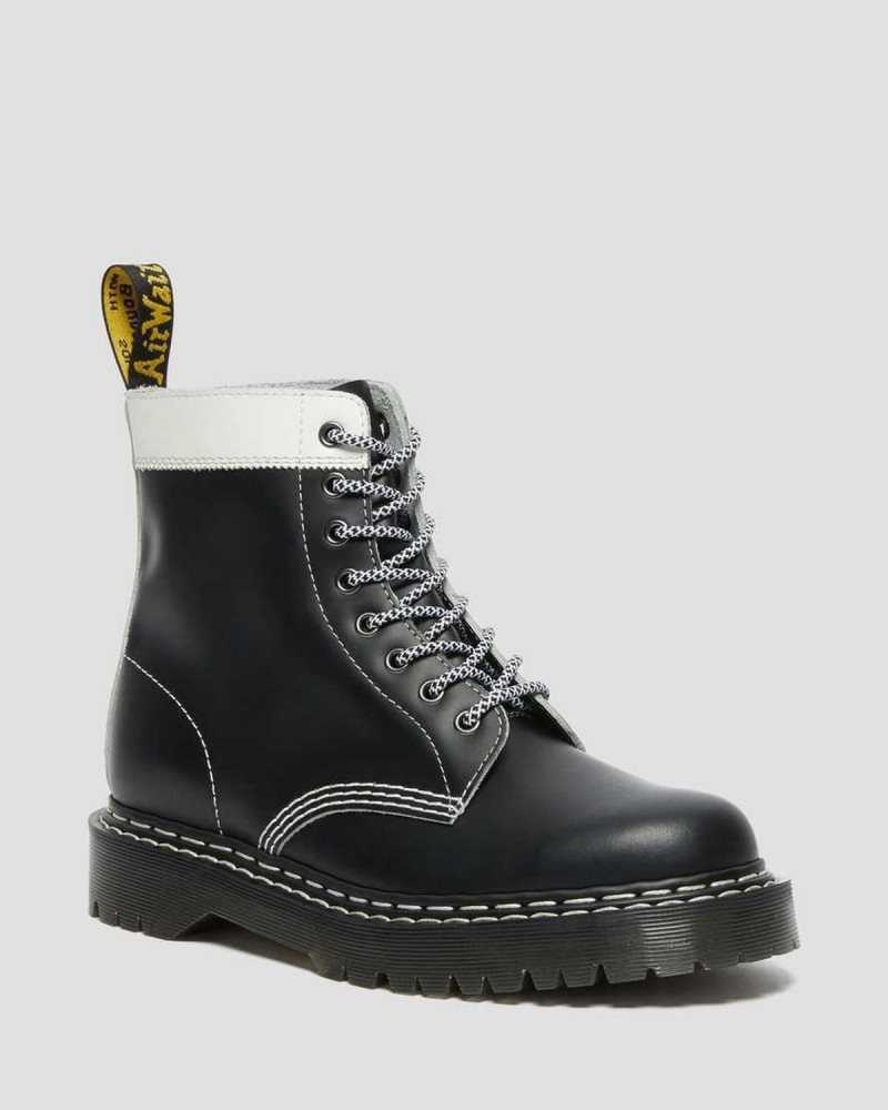 Black / White Dr. Martens 1460 Pascal Bex Leather Contrast Lace Up Boots | UBQSK4958