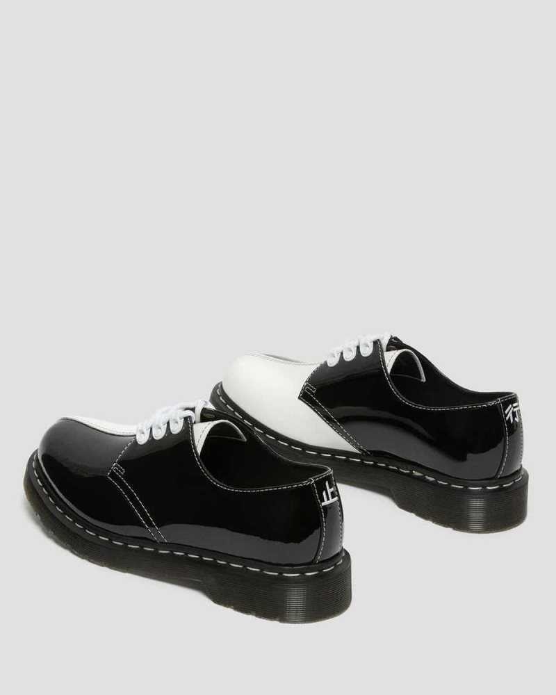 Black / White Dr. Martens 1461 Tokyo Patent Leather Oxford Shoes | FXZTP7684