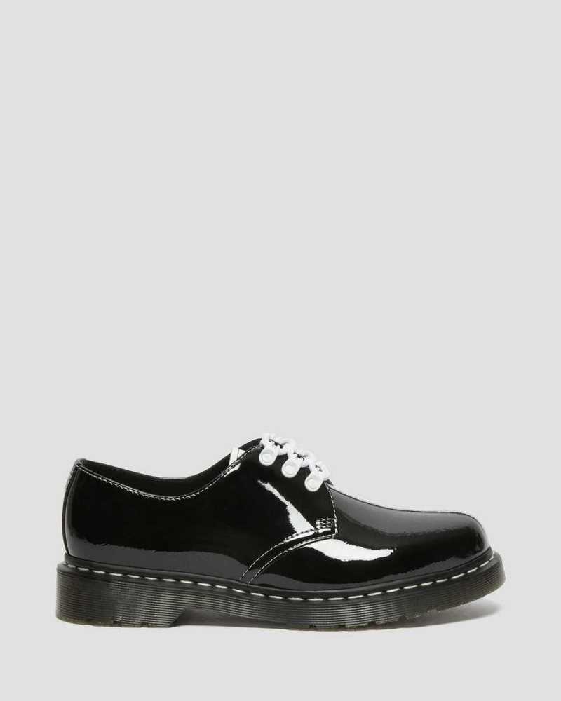 Black / White Dr. Martens 1461 Tokyo Patent Leather Oxford Shoes | FXZTP7684