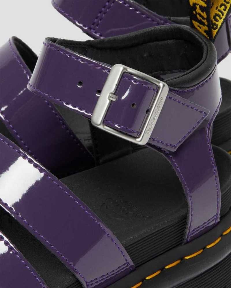 Blackcurrant Patent Lamper Dr. Martens Blaire Patent Leather Strap Sandals | OEPTJ9078