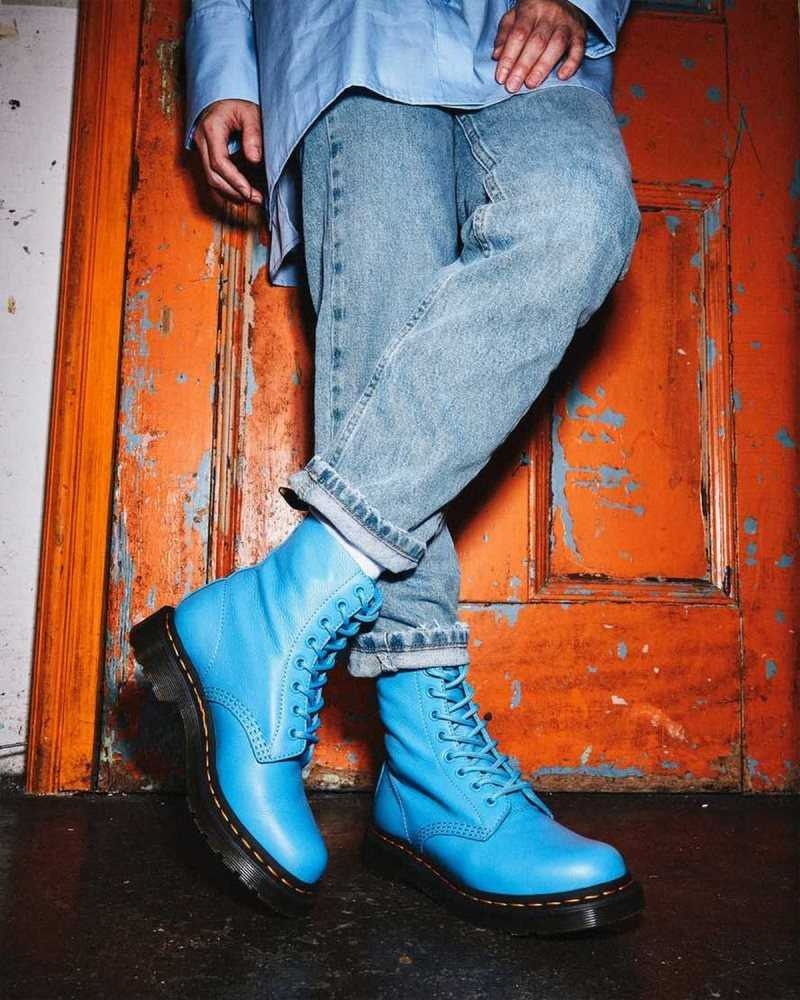 Blue Dr. Martens 1460 Pascal Virginia Leather Boots | OVBDX9462