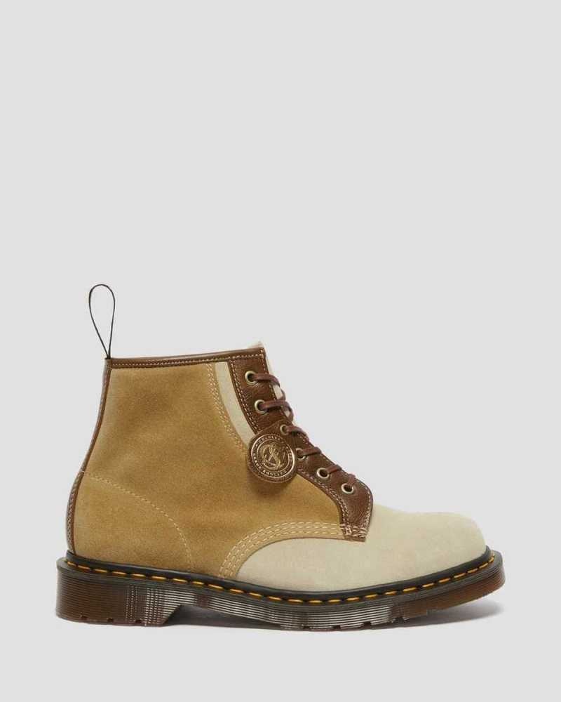 Brown Dr. Martens 101 Suede Ankle Boots | DGKPL3146