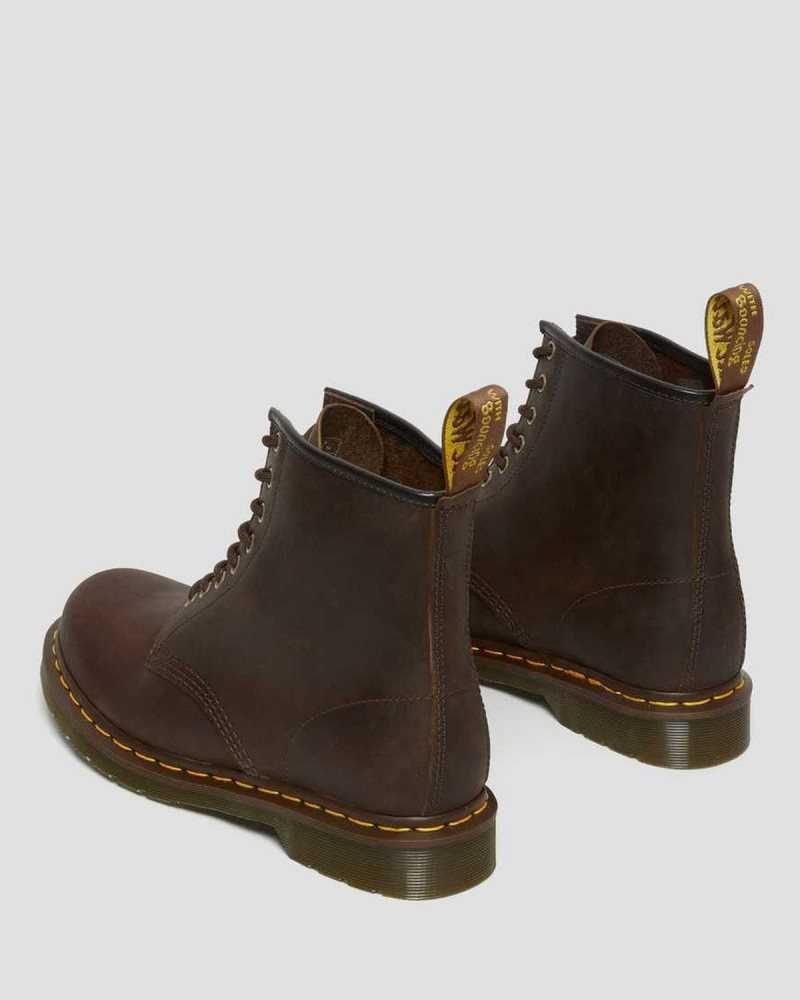 Brown Dr. Martens 1460 Crazy Horse Leather Lace Up Boots | WQYSC5693