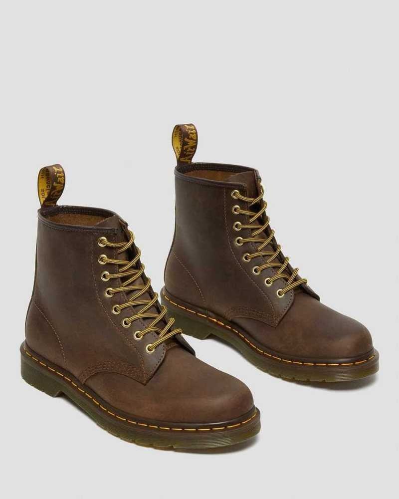 Brown Dr. Martens 1460 Crazy Horse Leather Lace Up Boots | OCLQS8495