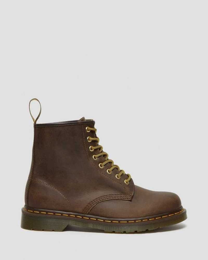 Brown Dr. Martens 1460 Crazy Horse Leather Lace Up Boots | OCLQS8495