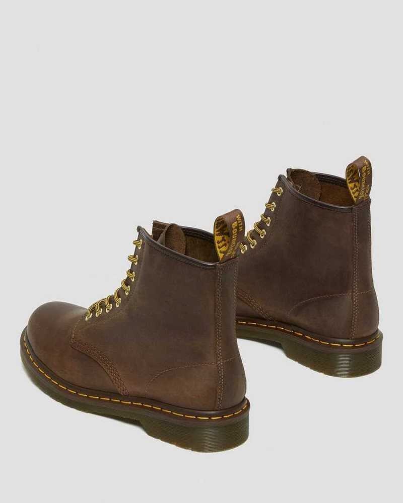 Brown Dr. Martens 1460 Crazy Horse Leather Lace Up Boots | IRZWQ3872