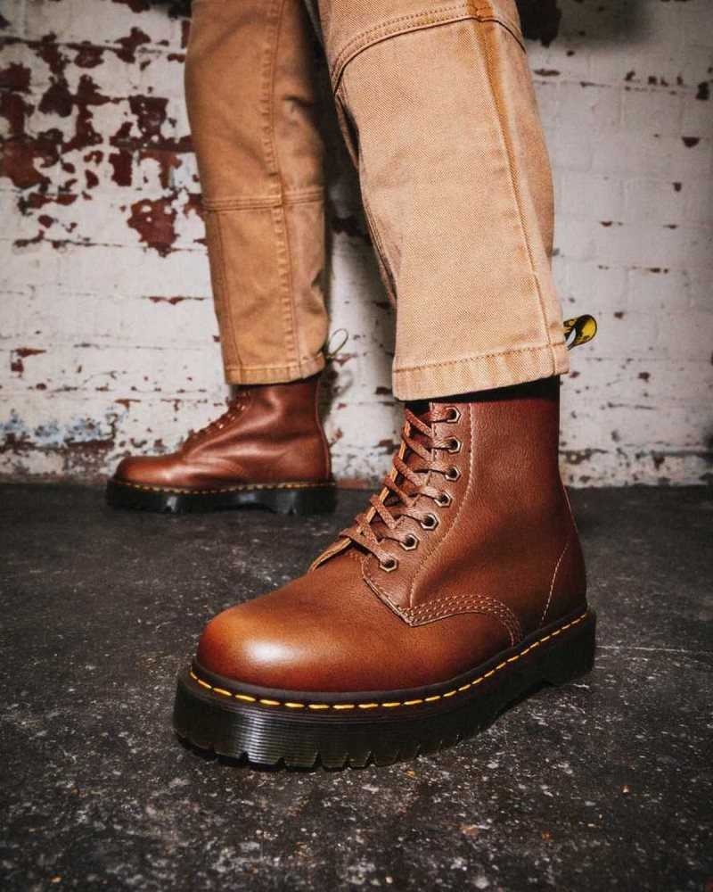 Brown Dr. Martens 1460 Pascal Bex Leather Lace Up Boots | ZMFIK6082