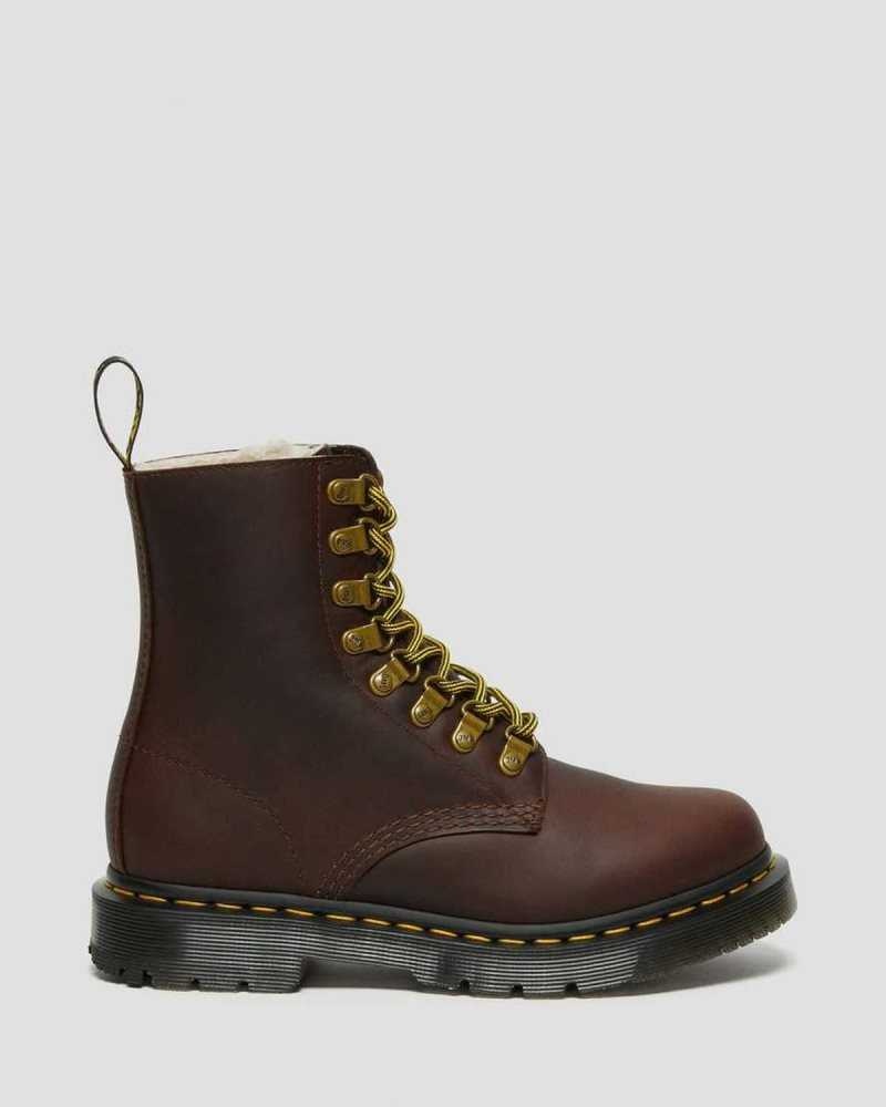 Brown Dr. Martens 1460 Pascal DM's Wintergrip Leather Lace Up Boots | MAEYK4398