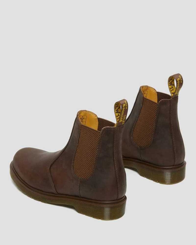 Brown Dr. Martens 2976 Crazy Horse Leather Chelsea Boots | WTUSY9260