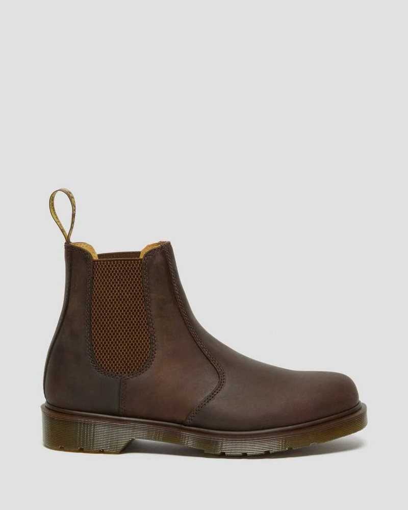 Brown Dr. Martens 2976 Crazy Horse Leather Chelsea Boots | WTUSY9260