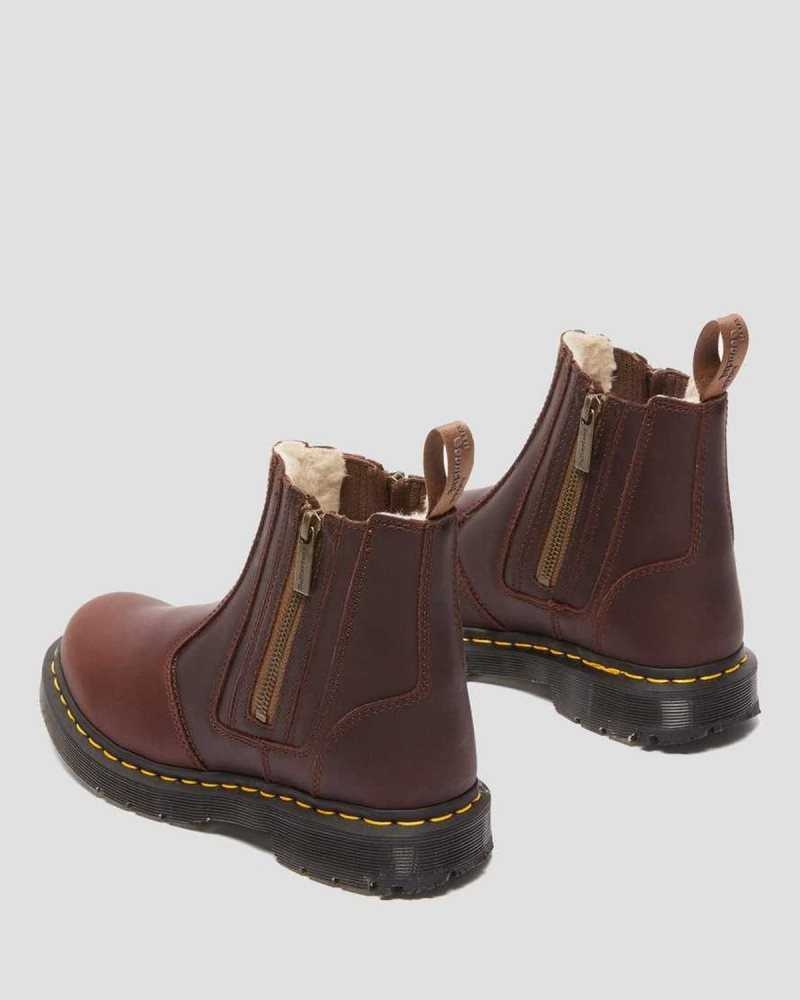 Brown Dr. Martens 2976 DM's Wintergrip Zip Chelsea Boots | RQZWY6825