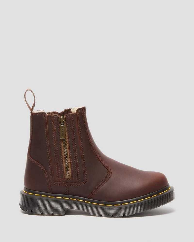 Brown Dr. Martens 2976 DM's Wintergrip Zip Chelsea Boots | RQZWY6825