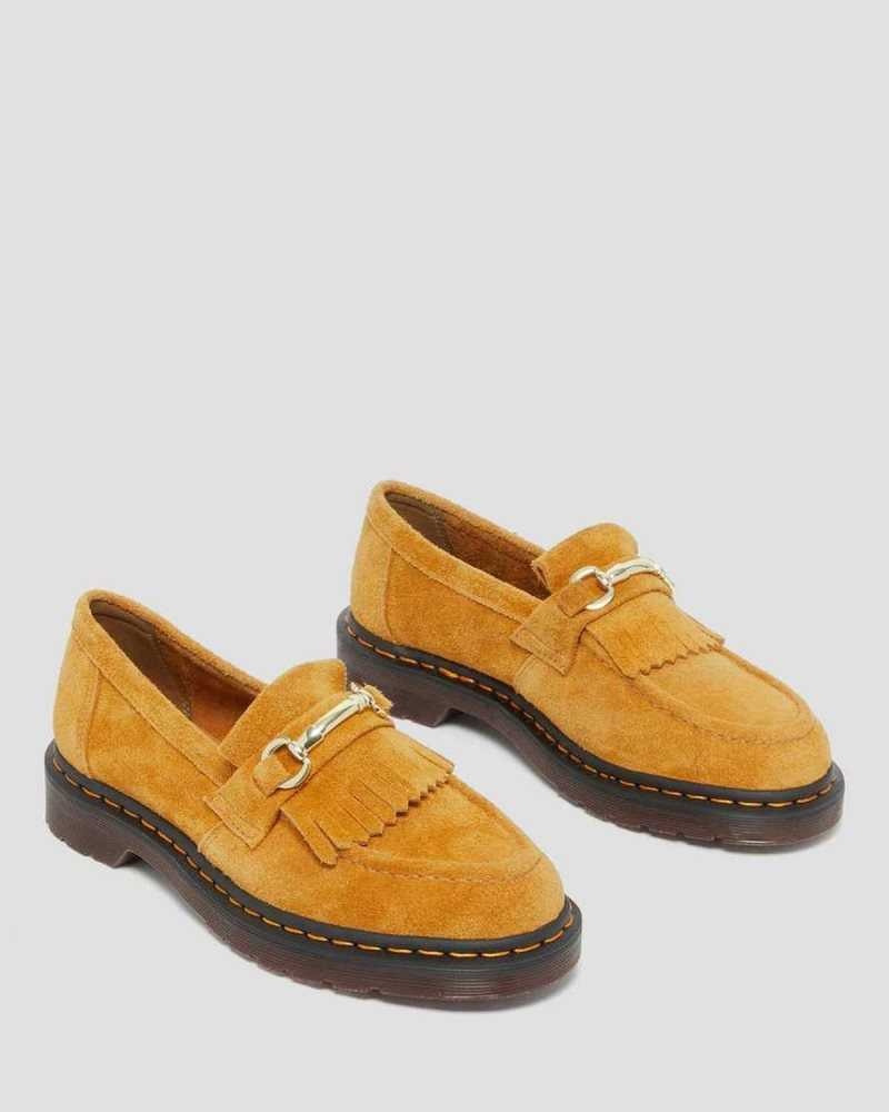 Brown Dr. Martens Adrian Snaffle Suede Loafers | SALJN5673