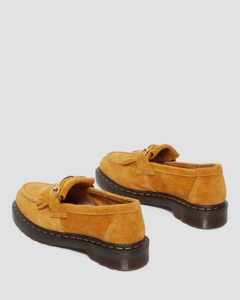 Brown Dr. Martens Adrian Snaffle Suede Loafers | SALJN5673