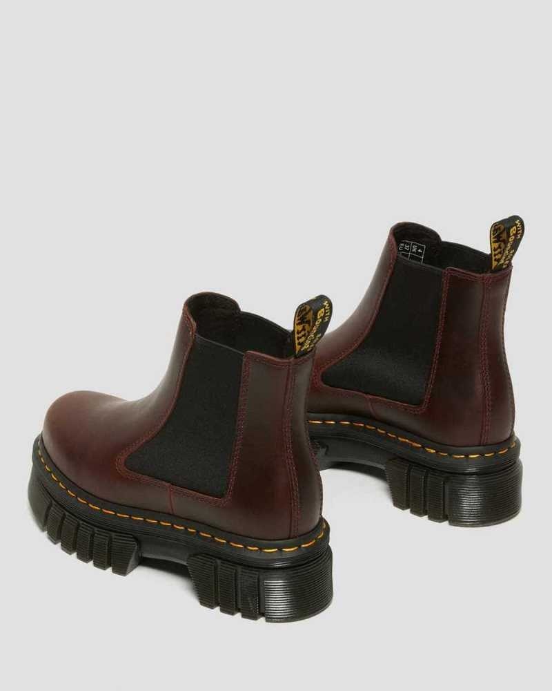 Brown Dr. Martens Audrick Brando Leather Platform Chelsea Boots | FMYLW3814