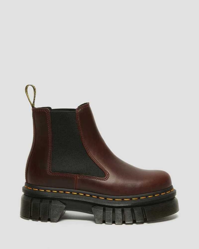 Brown Dr. Martens Audrick Brando Leather Platform Chelsea Boots | FMYLW3814