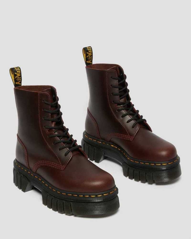 Brown Dr. Martens Audrick Brando Leather Platform Lace Up Boots | BILCY8927