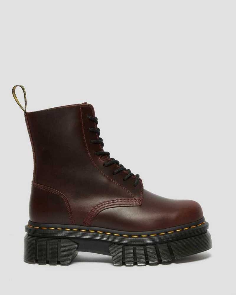 Brown Dr. Martens Audrick Brando Leather Platform Lace Up Boots | BILCY8927