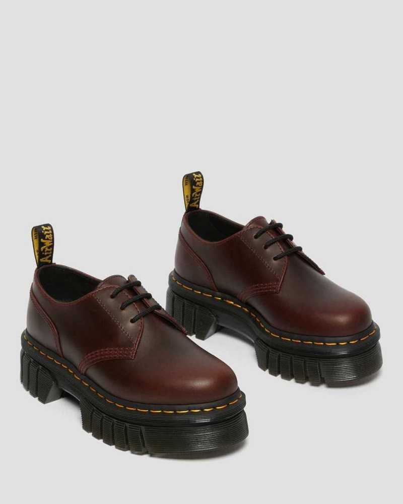 Brown Dr. Martens Audrick Brando Leather Platform Shoes | NAKXO0241