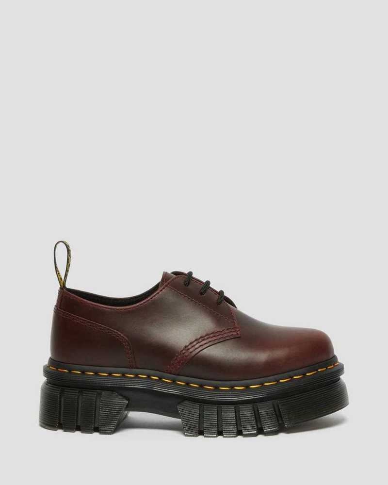 Brown Dr. Martens Audrick Brando Leather Platform Shoes | NAKXO0241