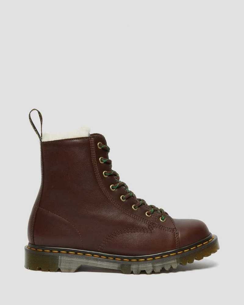 Brown Dr. Martens Barton Shearling Lined Leather Boots | HATRM9307