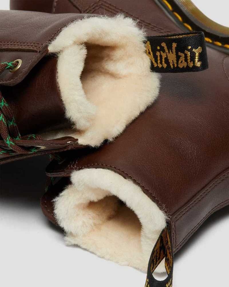 Brown Dr. Martens Barton Shearling Lined Leather Boots | HATRM9307