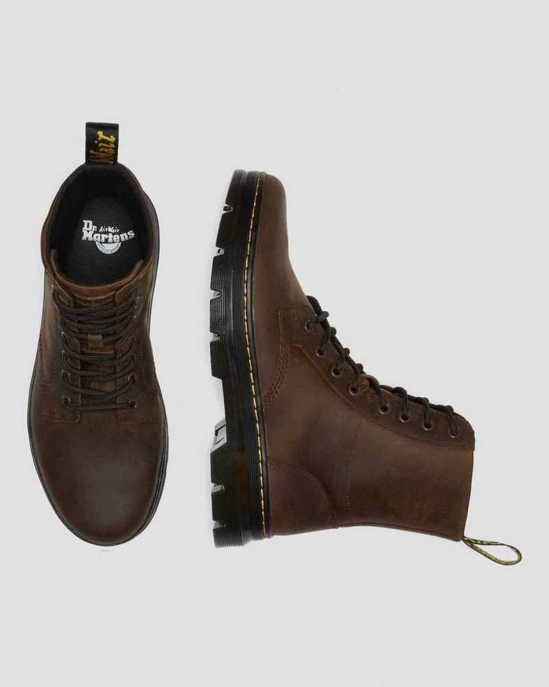 Brown Dr. Martens Combs Crazy Horse Leather Casual Boots | SGAXI1825