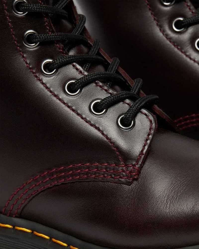 Burgundy Dr. Martens 1460 Serena Faux Fur Lined Lace Up Boots | EMLJO3170