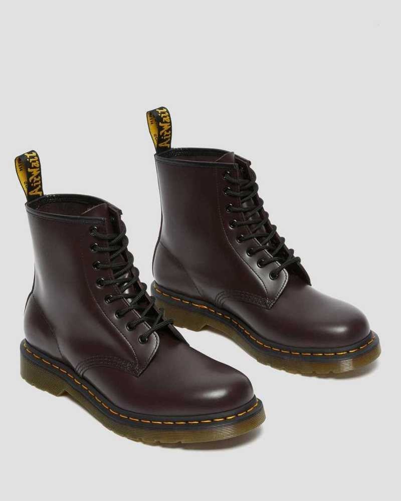 Burgundy Dr. Martens 1460 Smooth Leather Lace Up Boots | ZBGLH5134