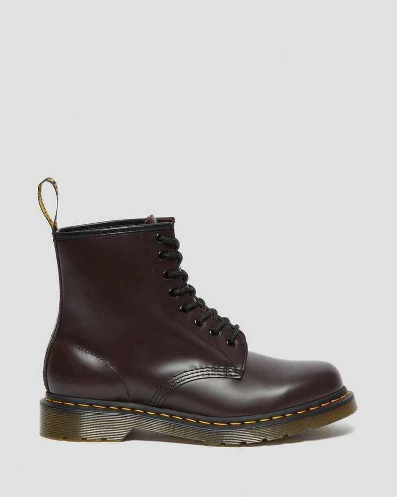 Burgundy Dr. Martens 1460 Smooth Leather Lace Up Boots | ZBGLH5134