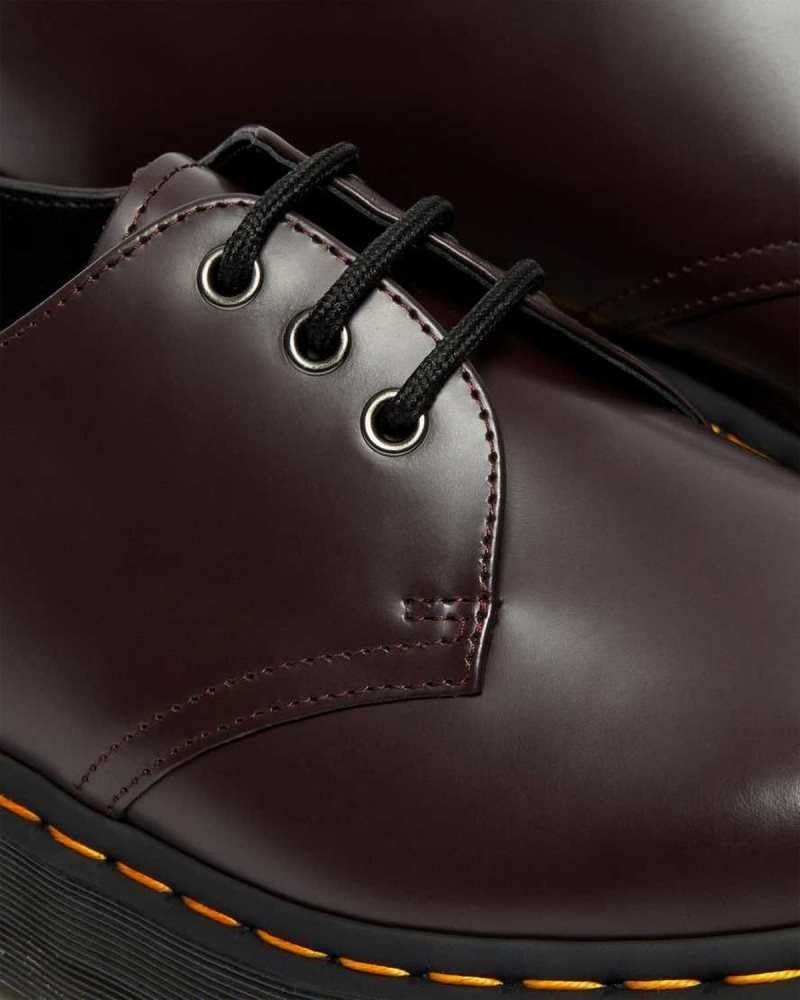 Burgundy Dr. Martens 1461 Smooth Leather Platform Shoes | GIQRP0946