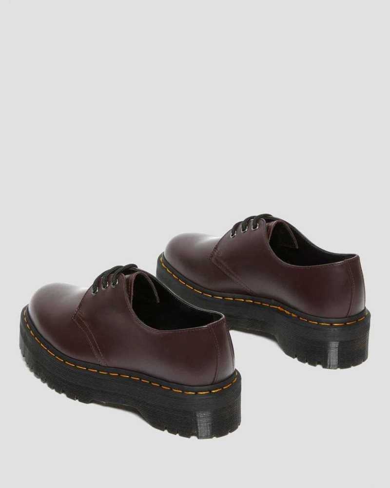 Burgundy Dr. Martens 1461 Smooth Leather Platform Shoes | GIQRP0946