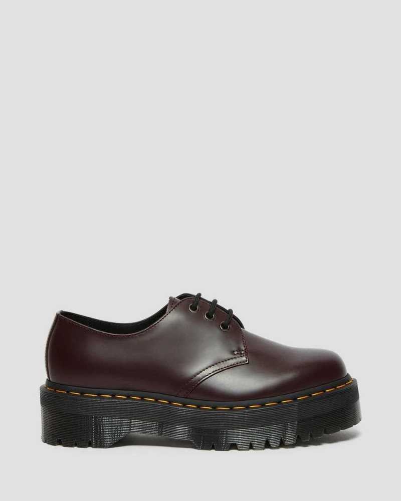 Burgundy Dr. Martens 1461 Smooth Leather Platform Shoes | GIQRP0946