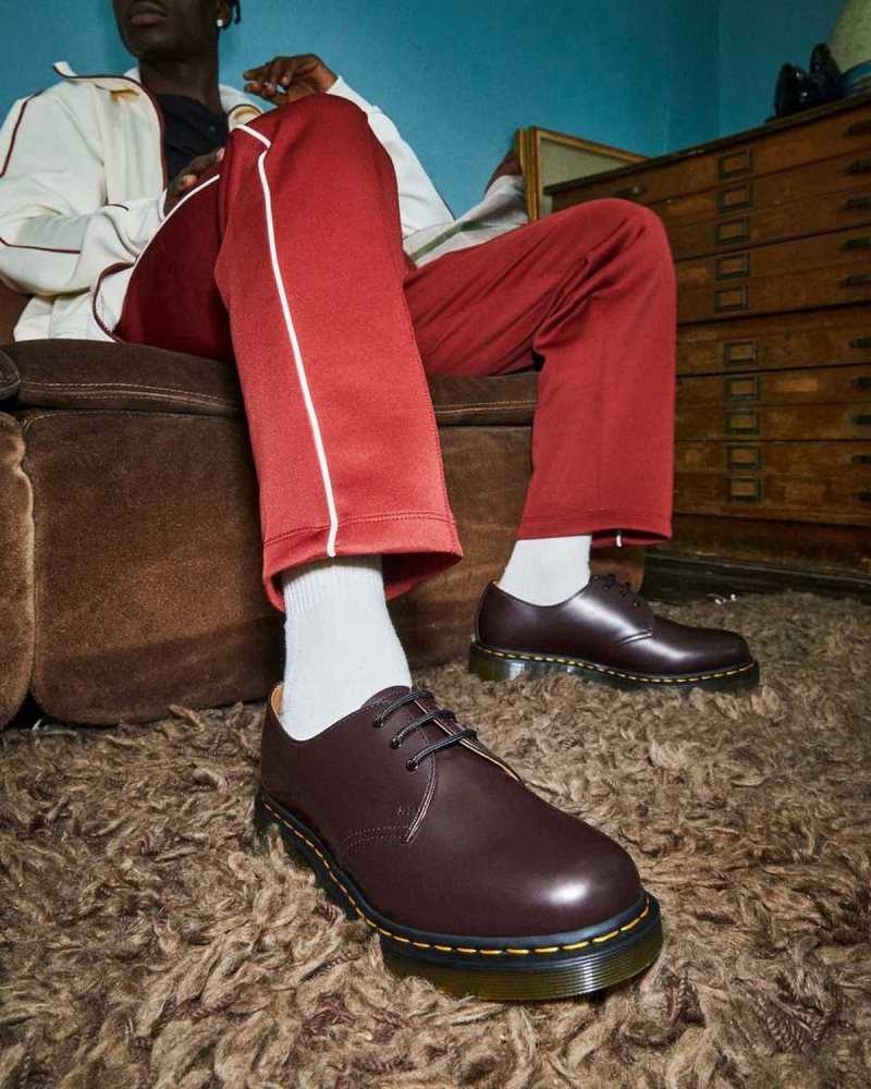 Burgundy Dr. Martens 1461 Smooth Leather Oxford Shoes | ALWSI8903