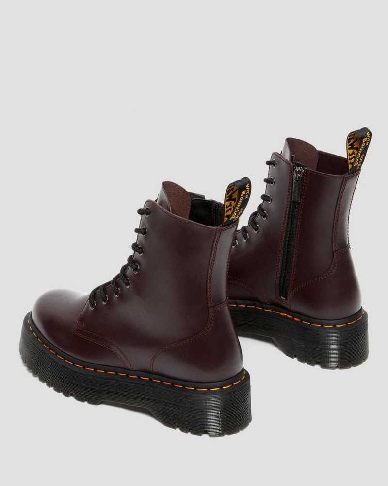 Burgundy Dr. Martens Jadon Smooth Leather Platform Boots | WNVDS1965