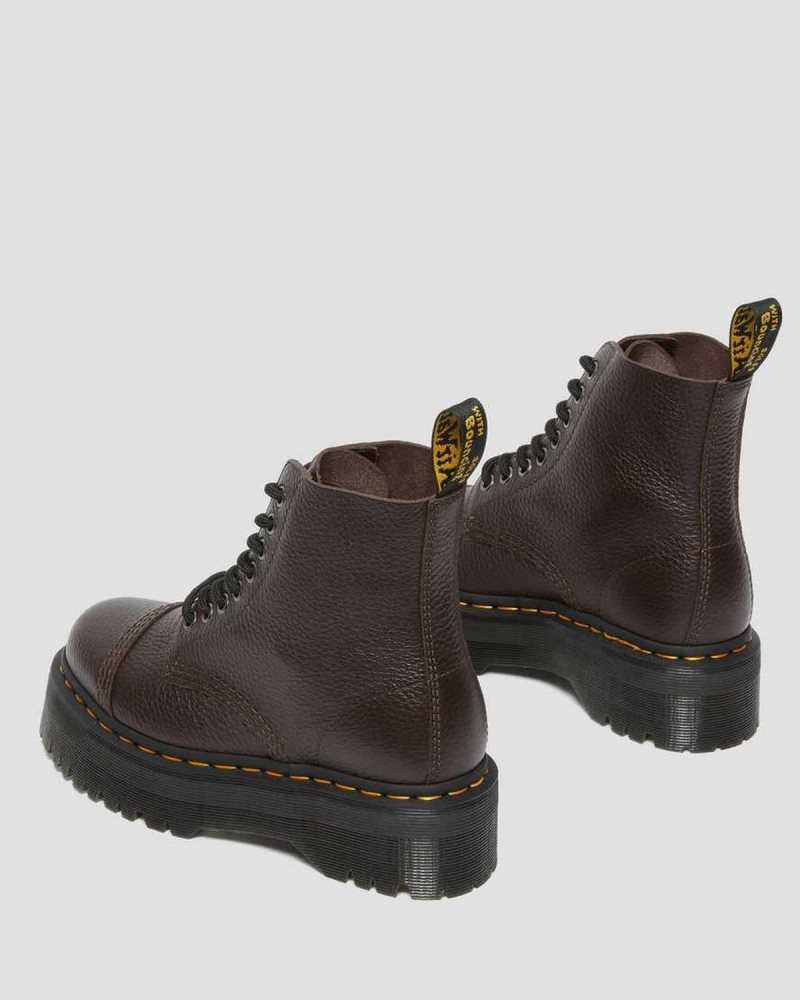 Burgundy Dr. Martens Sinclair Milled Nappa Leather Platform Boots | KSXAJ7126