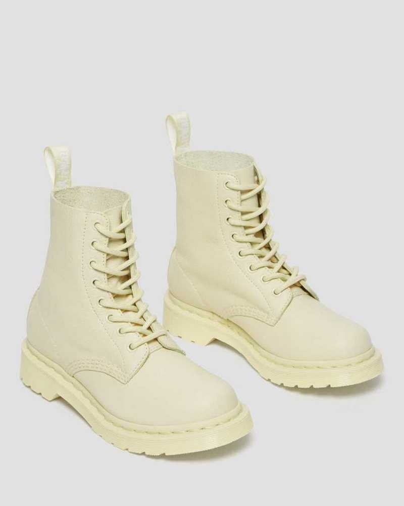 Cream Dr. Martens 1460 Pascal Mono Lace Up Boots | LYXPM7569