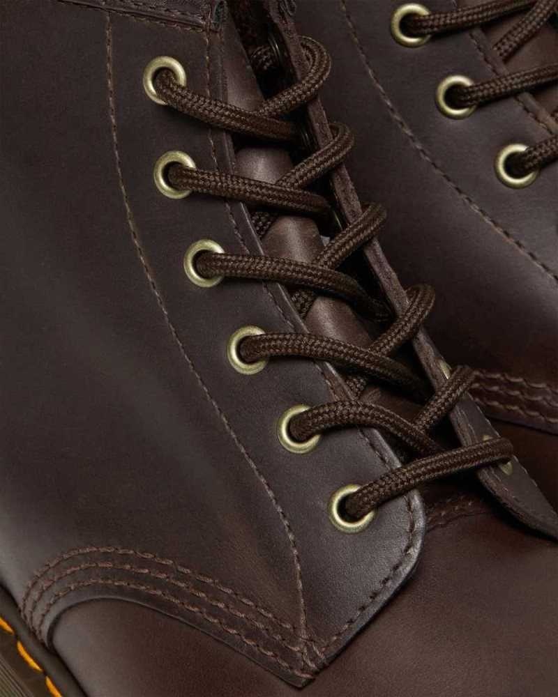 Dark Brown Dr. Martens 101 Crazy Horse Leather Ankle Boots | CELHQ9615