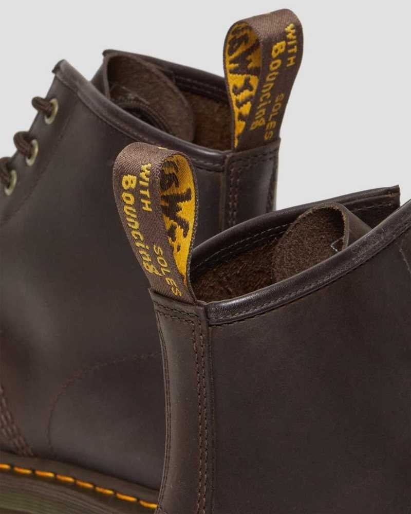 Dark Brown Dr. Martens 101 Crazy Horse Leather Ankle Boots | CELHQ9615