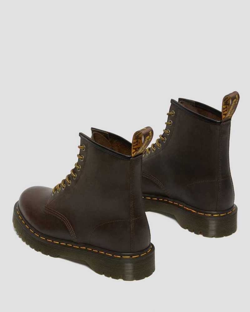 Dark Brown Dr. Martens 1460 Bex Crazy Horse Leather Lace Up Boots | ZWMEQ6710