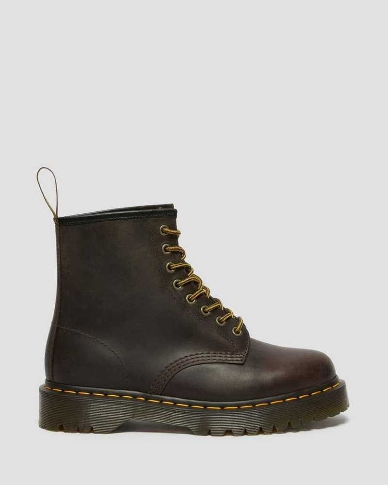 Dark Brown Dr. Martens 1460 Bex Crazy Horse Leather Lace Up Boots | ZWMEQ6710