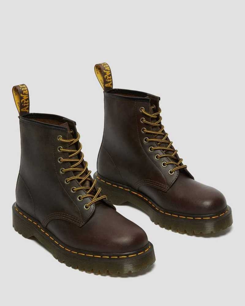 Dark Brown Dr. Martens 1460 Bex Crazy Horse Leather Lace Up Boots | KPMGE2358